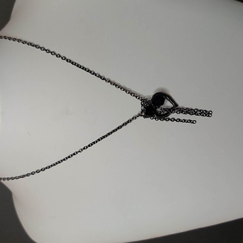 Vintage Beaded Heart & Chain Necklace